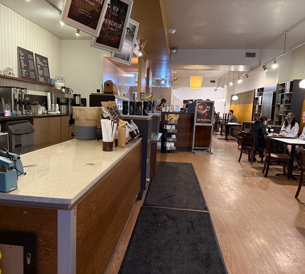 Interior of Hubbard & Cravens Coffee Co., specialty coffee shop in Indianapolis