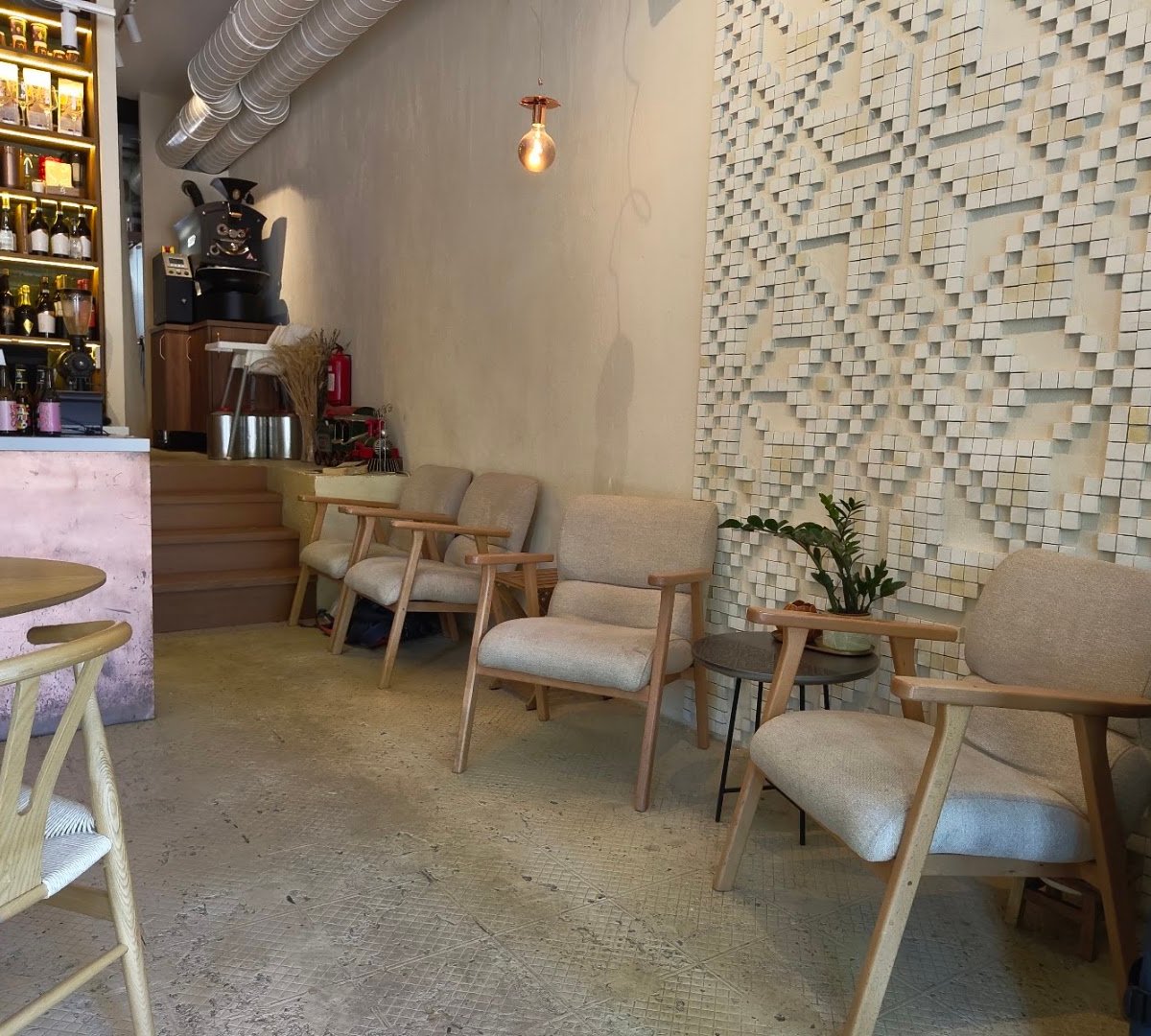 Interior of MATES coffee roasters food & wine, specialty coffee shop in Belgrade