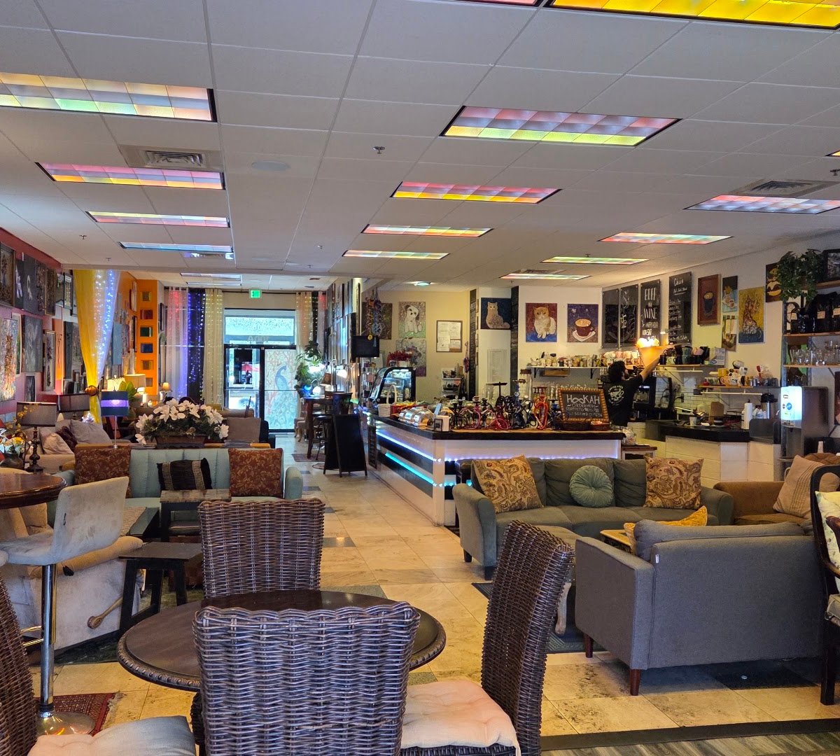 Interior of Achilles Art Cafe (Hiawassee), specialty coffee shop in Orlando