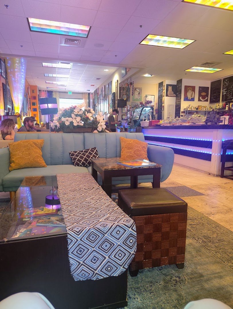 Interior of Achilles Art Cafe (Hiawassee), specialty coffee shop in Orlando