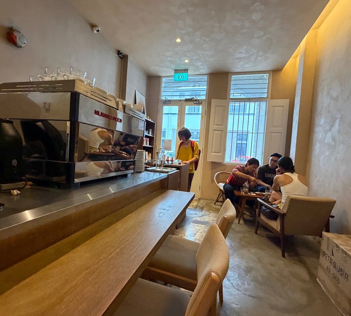 Interior of Nickel, specialty coffee shop in Singapore
