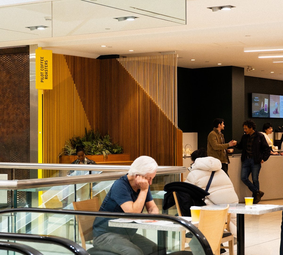Interior of Pilot Coffee Roasters, specialty coffee shop in Toronto