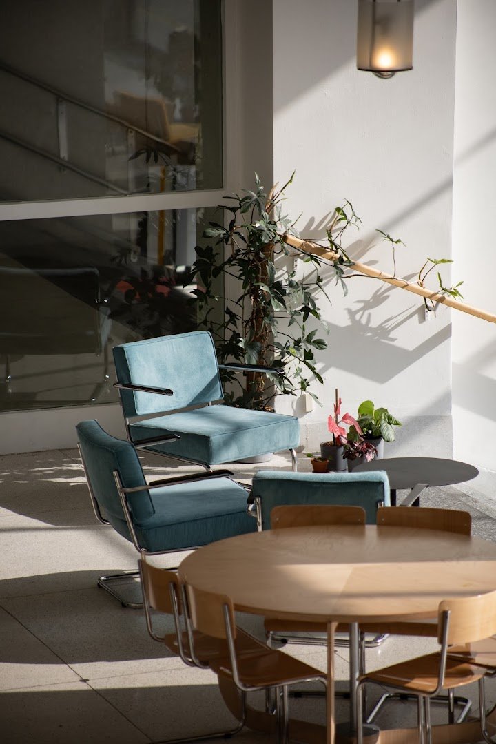 Interior of KOLEKTOR, specialty coffee shop in Prague