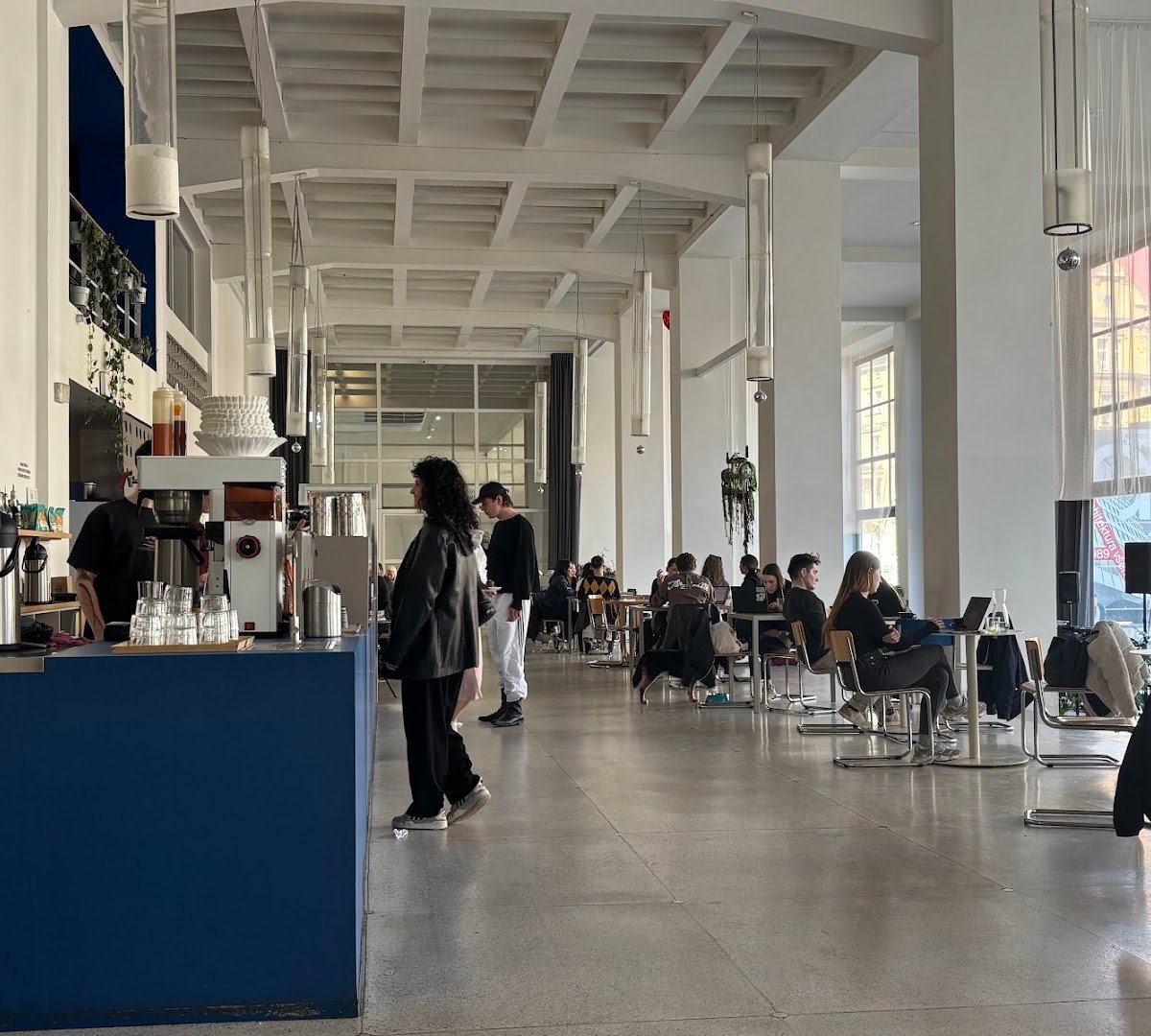 Interior of KOLEKTOR, specialty coffee shop in Prague