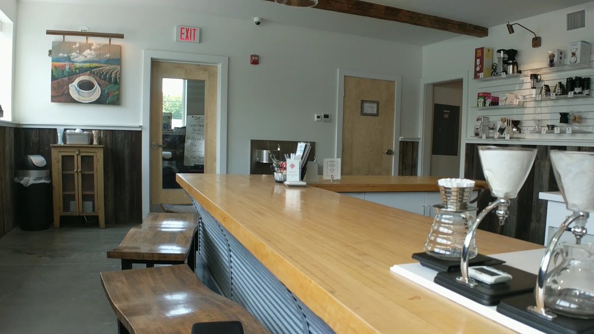 Interior of Vermont Artisan Coffee & Tea, specialty coffee shop in Stowe