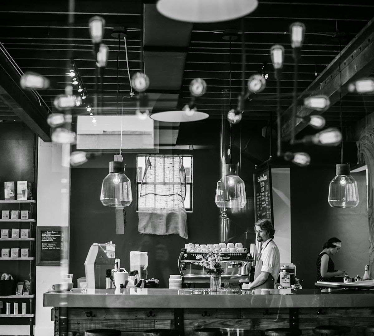 Interior of Buddy Brew Coffee, specialty coffee shop in Tampa-St. Petersburg
