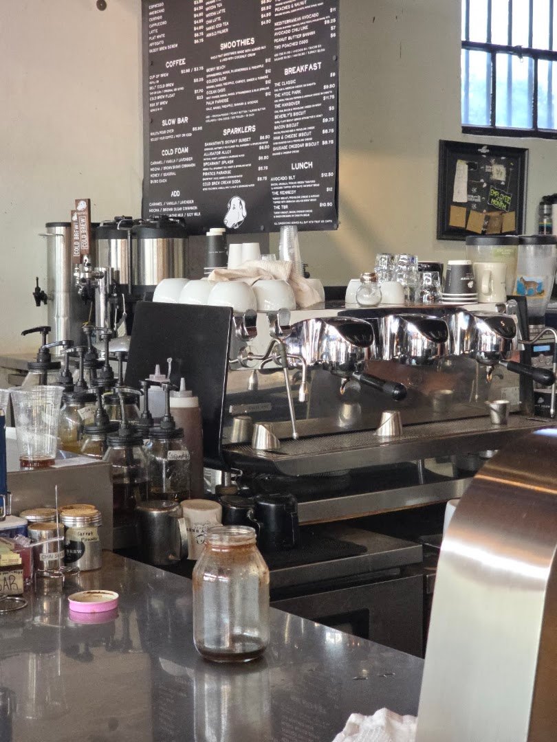 Interior of Buddy Brew Coffee, specialty coffee shop in Tampa-St. Petersburg