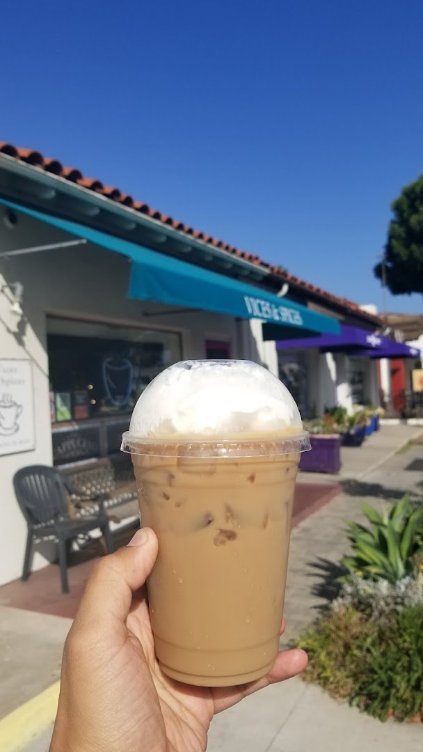 Coffee at Vices & Spices, specialty coffee shop in Santa Barbara