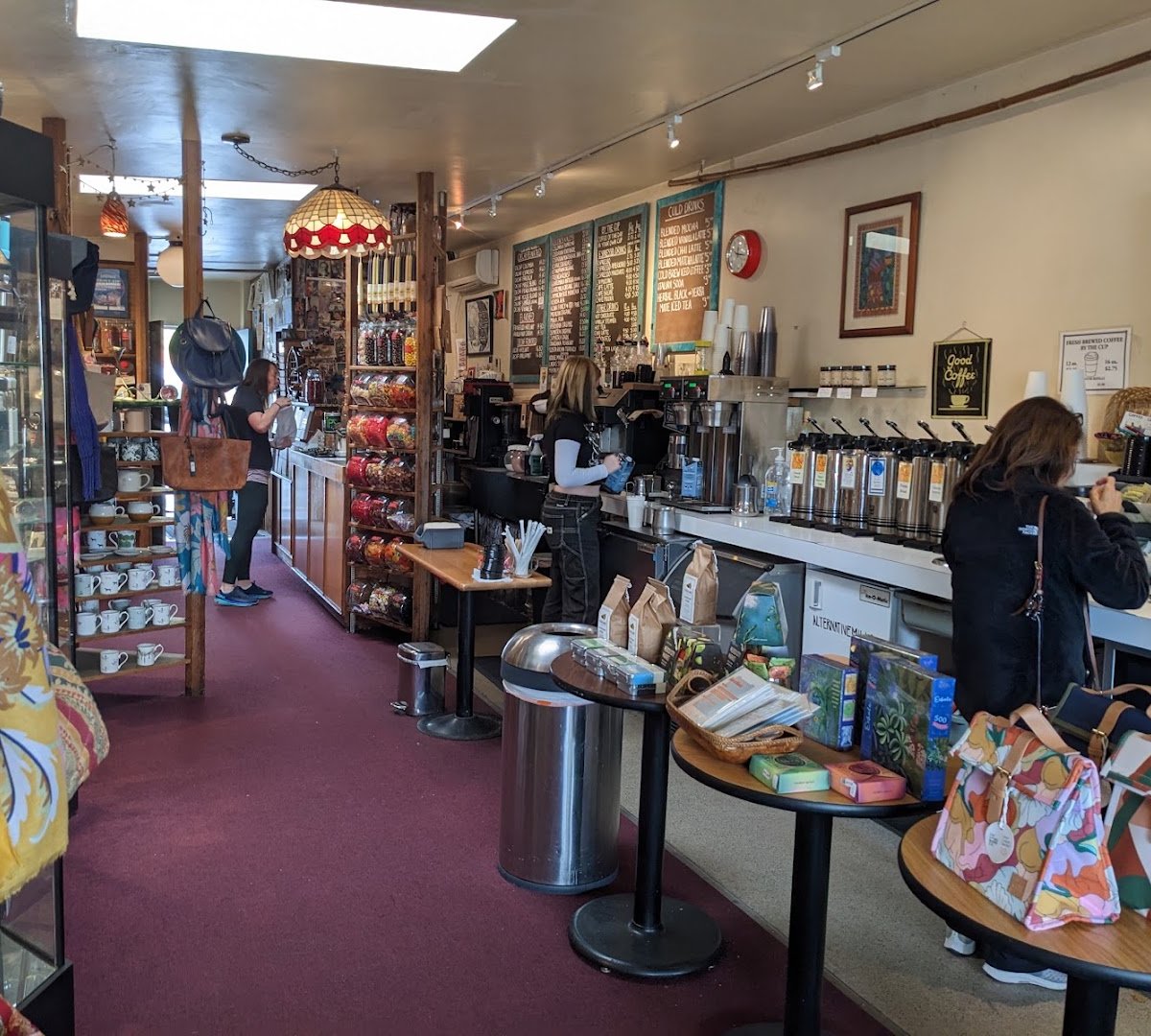 Interior of Vices & Spices, specialty coffee shop in Santa Barbara