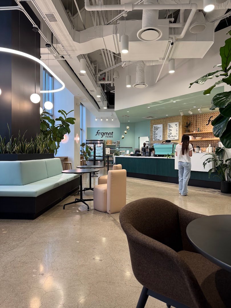 Interior of FRGMNT Coffee - Skyway, specialty coffee shop in Minneapolis