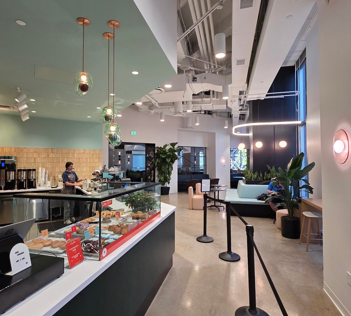 Interior of FRGMNT Coffee - Skyway, specialty coffee shop in Minneapolis