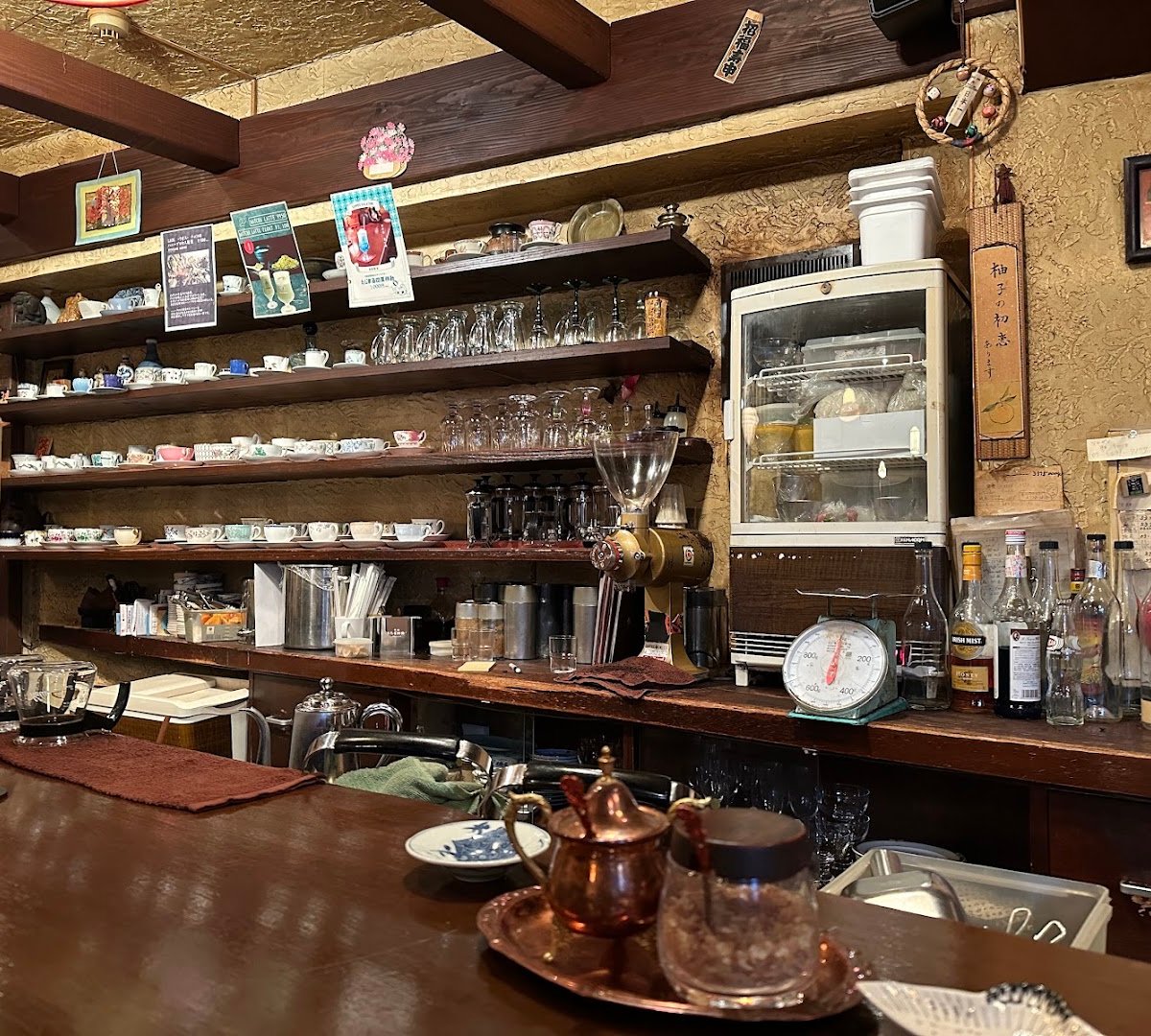 Interior of Tajimaya Coffee, specialty coffee shop in Tokyo