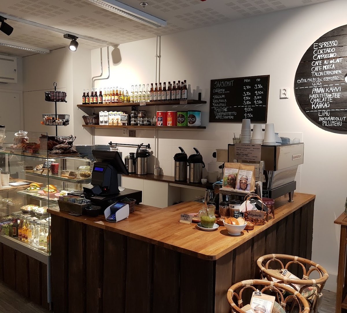 Interior of Kahvi Charlotta, specialty coffee shop in Helsinki