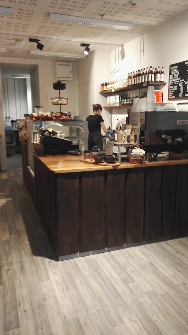Interior of Kahvi Charlotta, specialty coffee shop in Helsinki