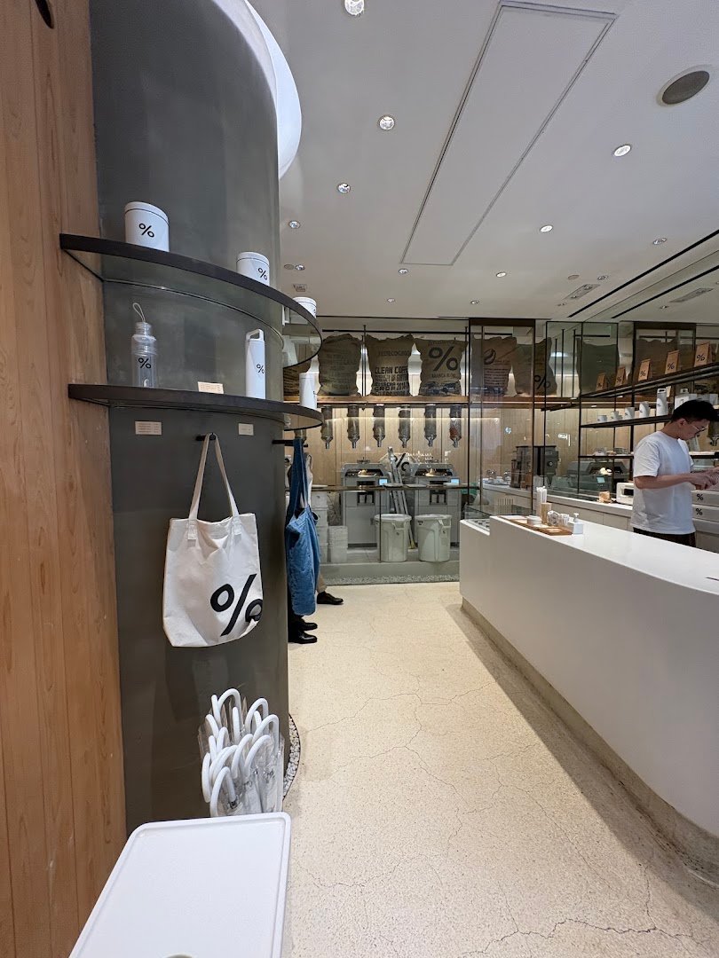 Interior of % Arabica, specialty coffee shop in Hong Kong