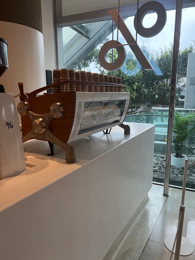 Interior of % Arabica, specialty coffee shop in Hong Kong