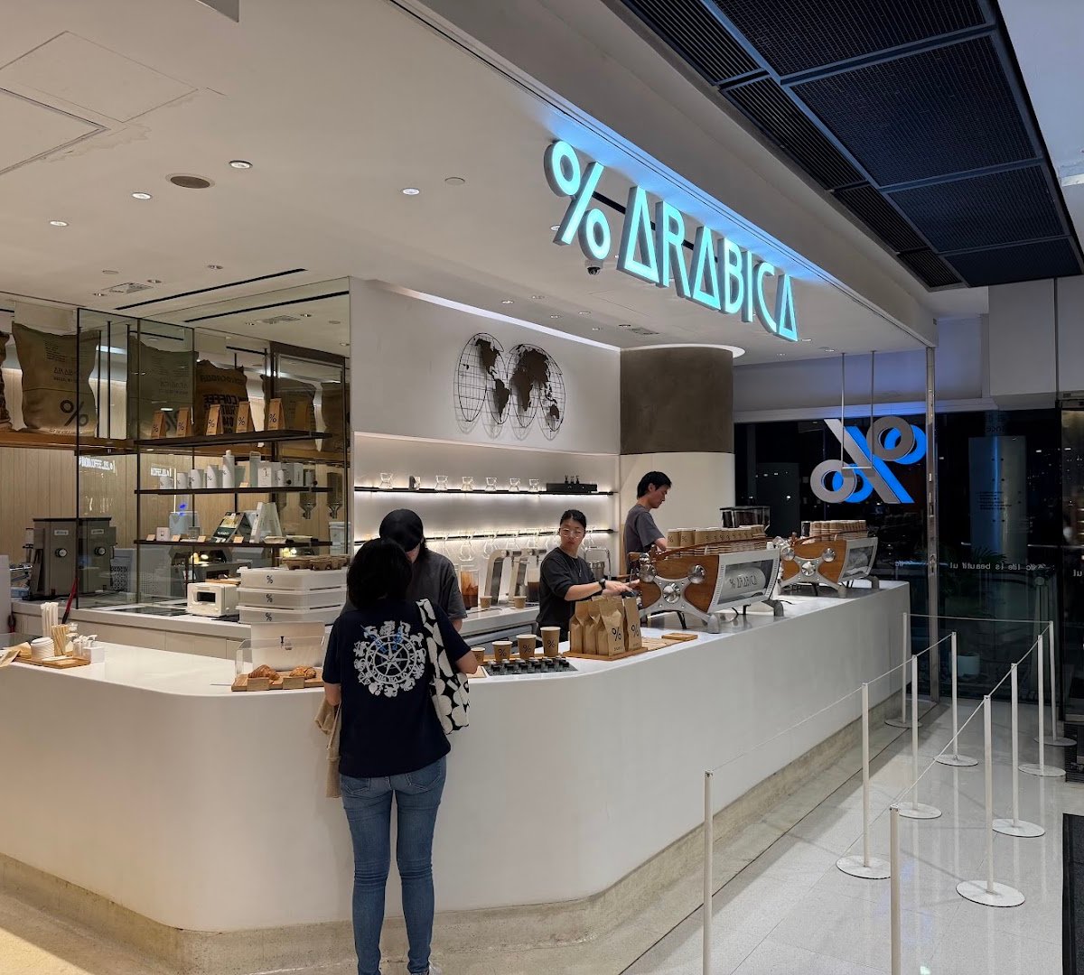 Storefront of % Arabica, specialty coffee shop in Hong Kong
