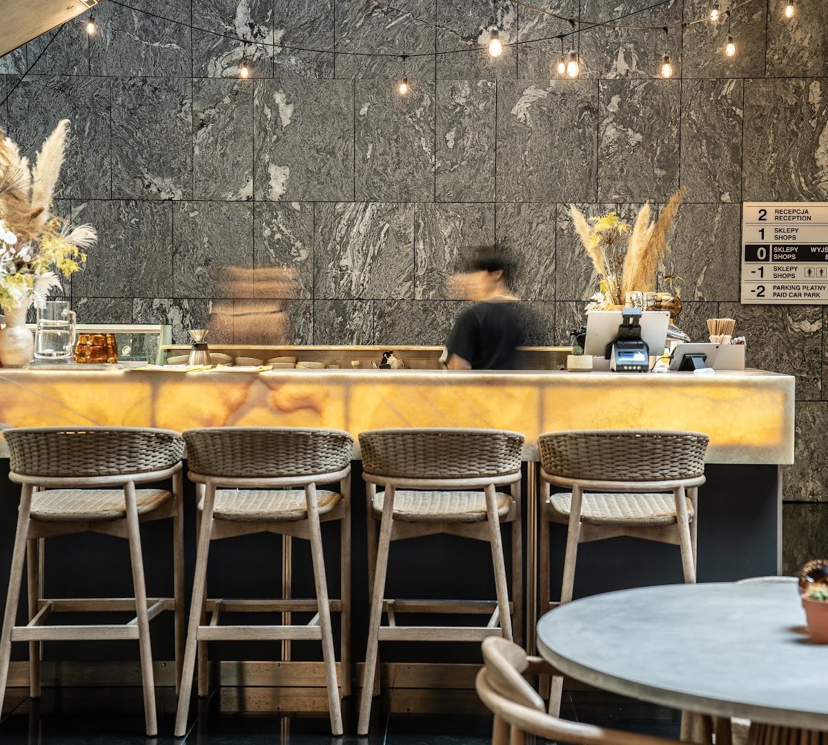 Interior of RAVENS CAFE, specialty coffee shop in Warsaw