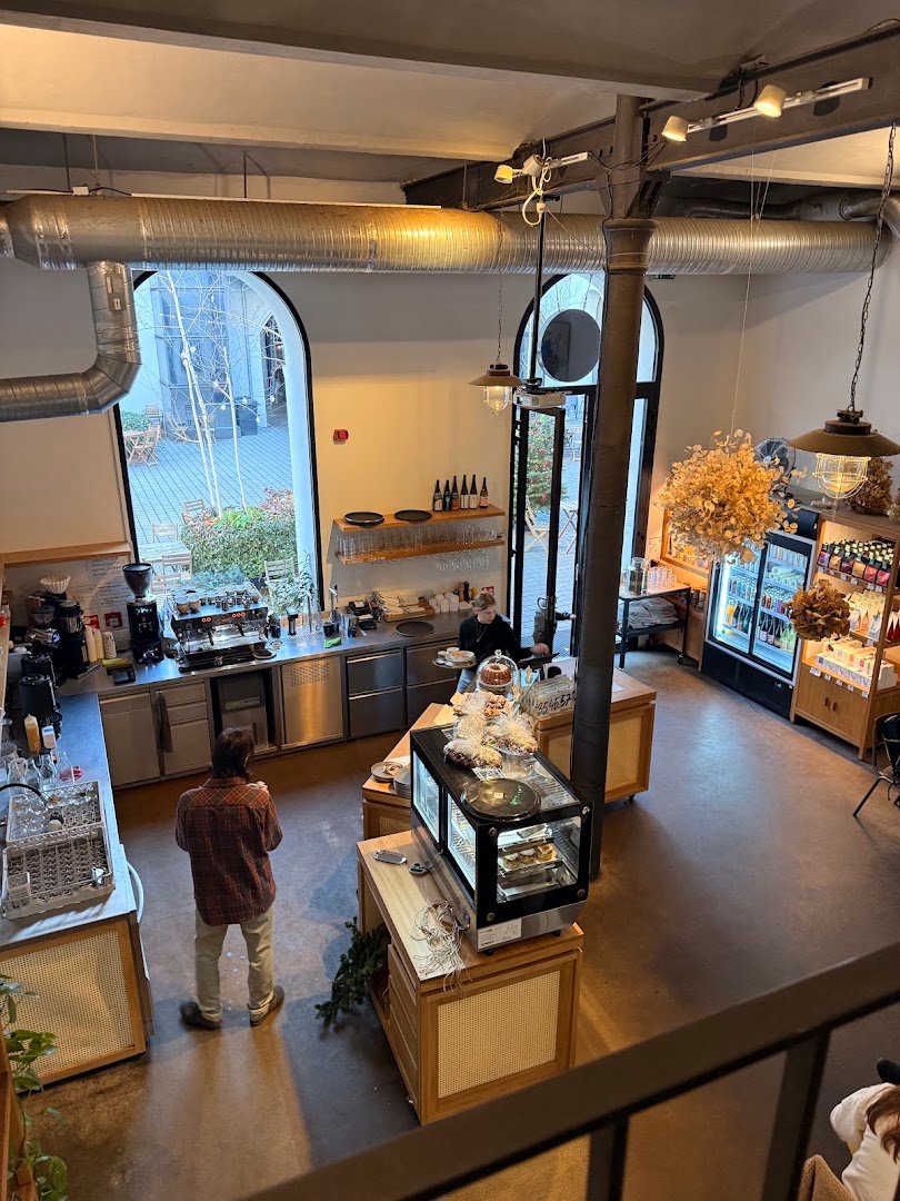Interior of Osada, specialty coffee shop in Prague