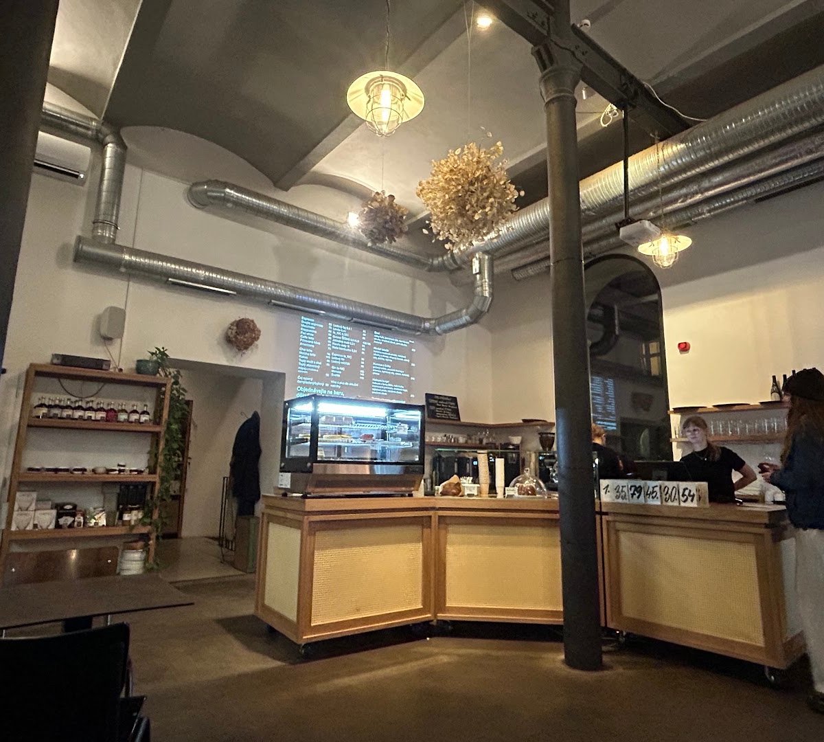 Interior of Osada, specialty coffee shop in Prague