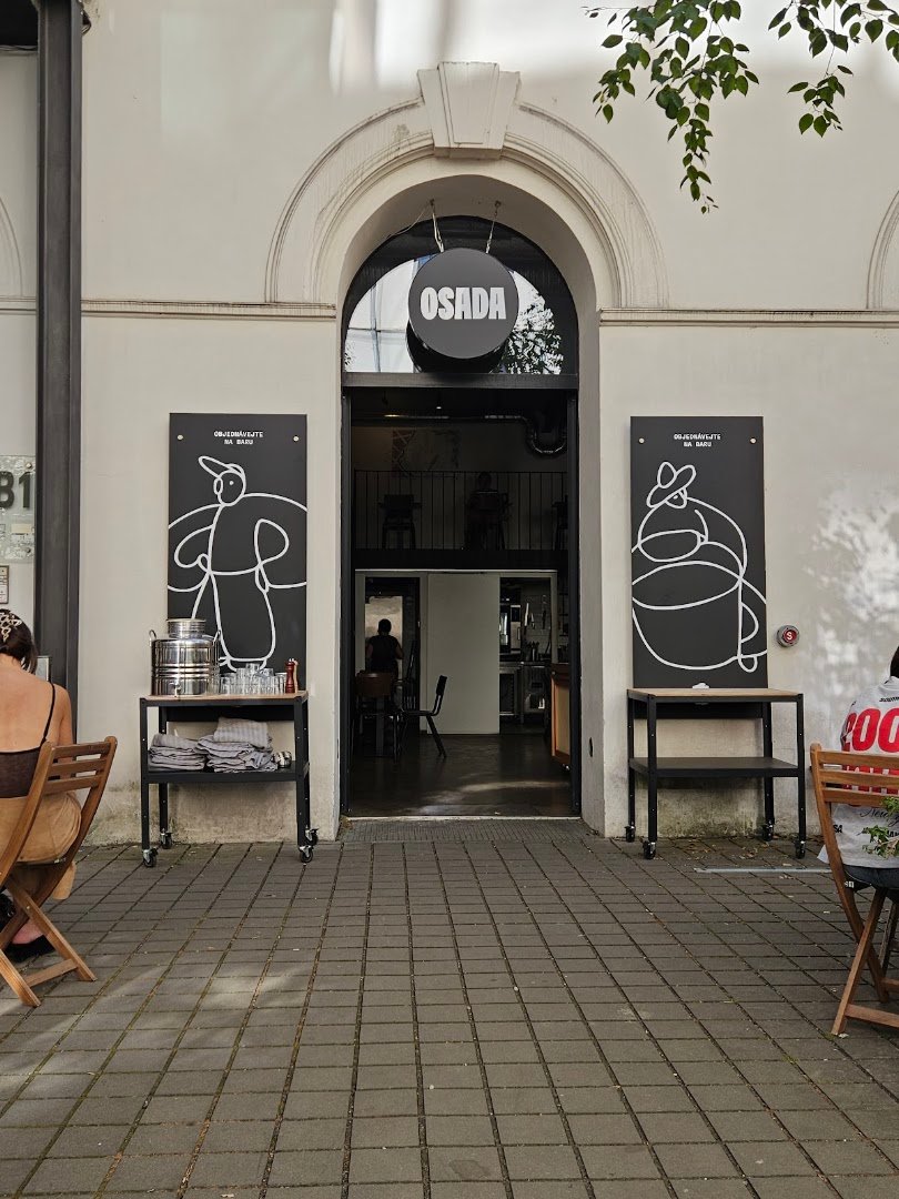 Storefront of Osada, specialty coffee shop in Prague
