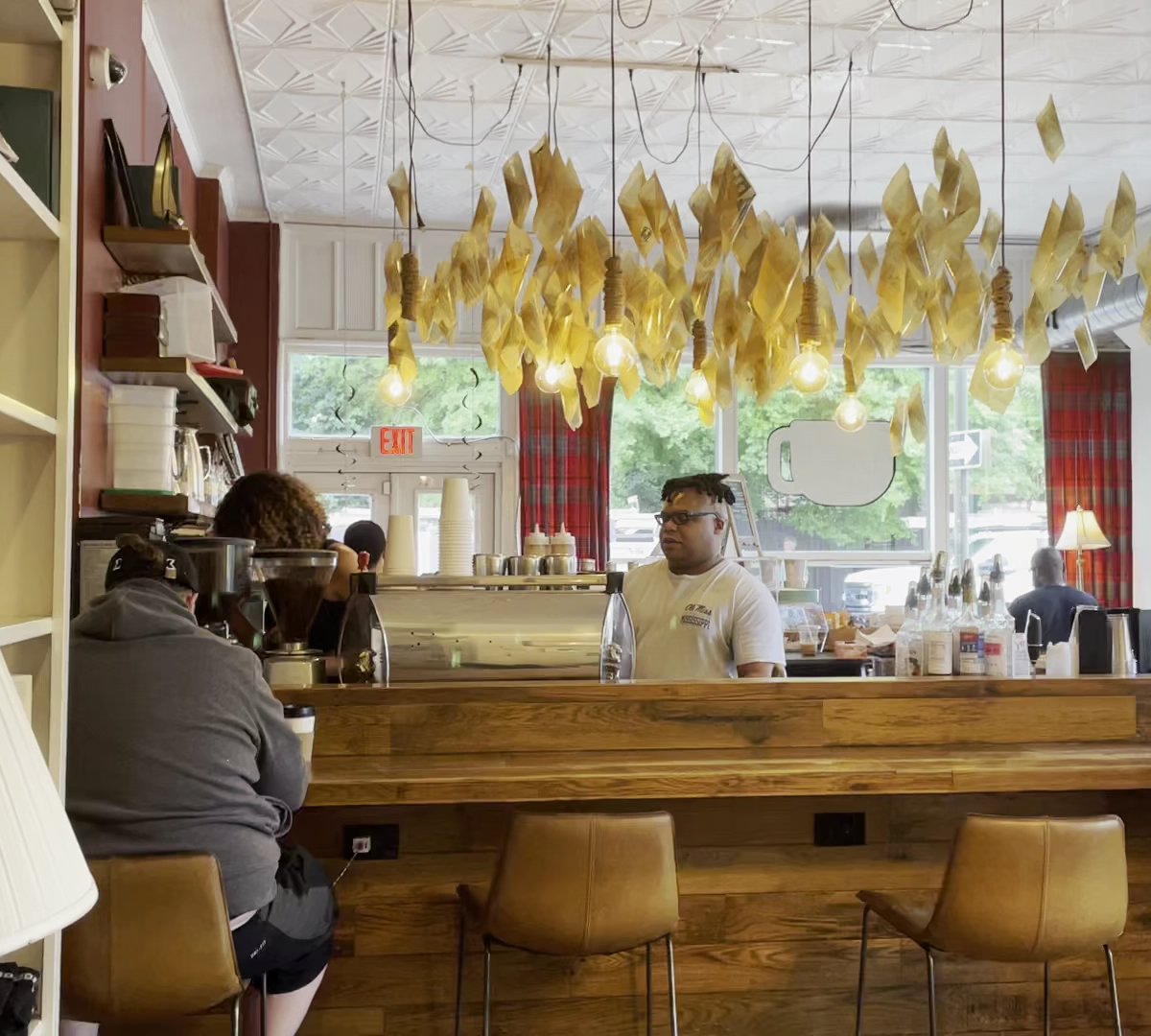Interior of Uncle Bobbie's Coffee & Books, specialty coffee shop in Philadelphia