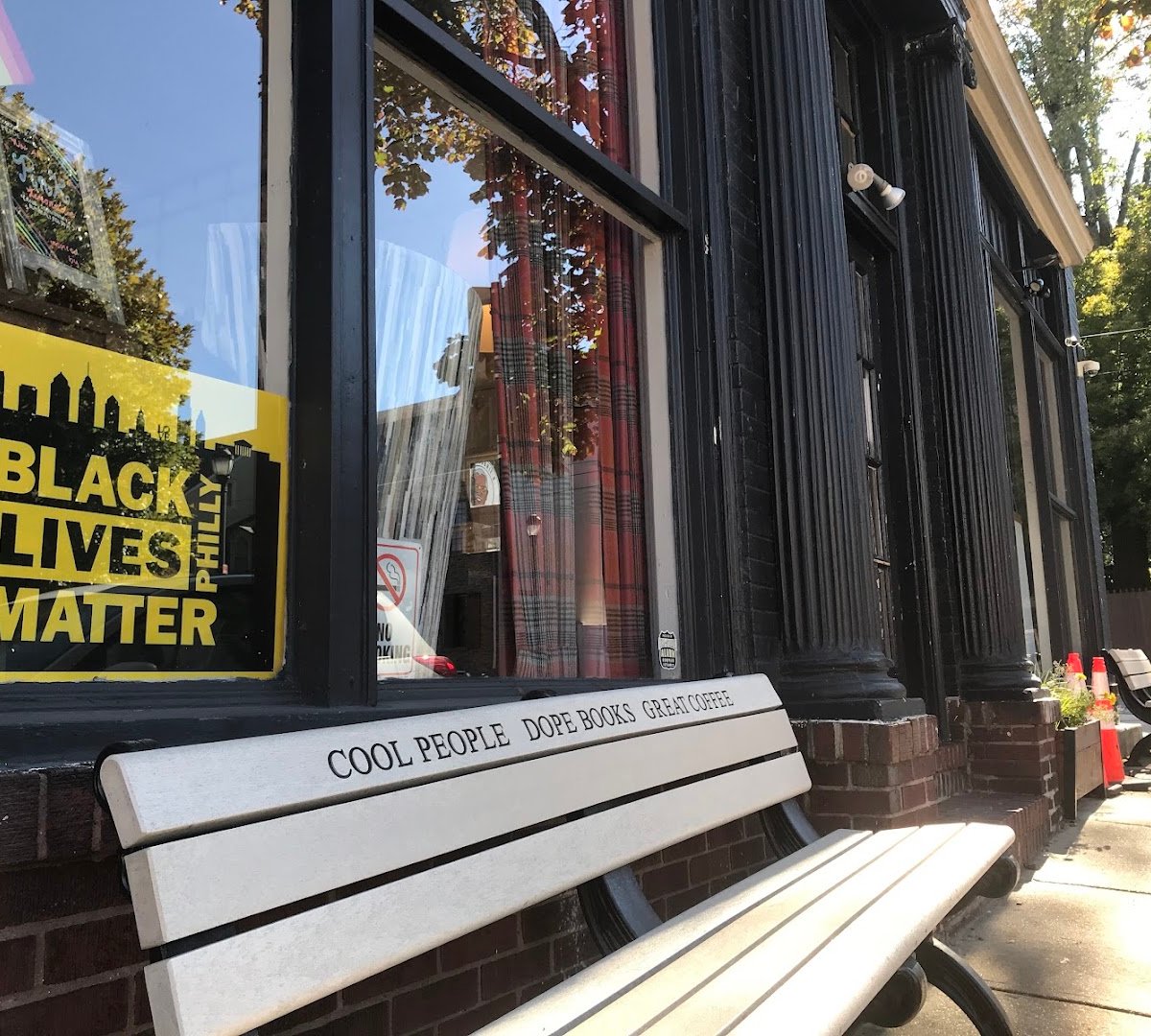 Storefront of Uncle Bobbie's Coffee & Books, specialty coffee shop in Philadelphia