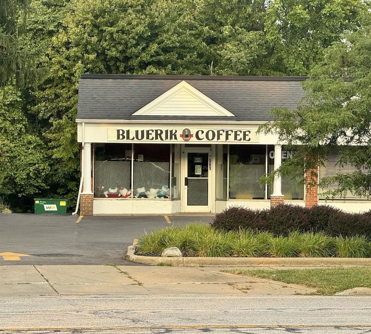 Storefront of Bluerik Coffee, specialty coffee shop in Cleveland