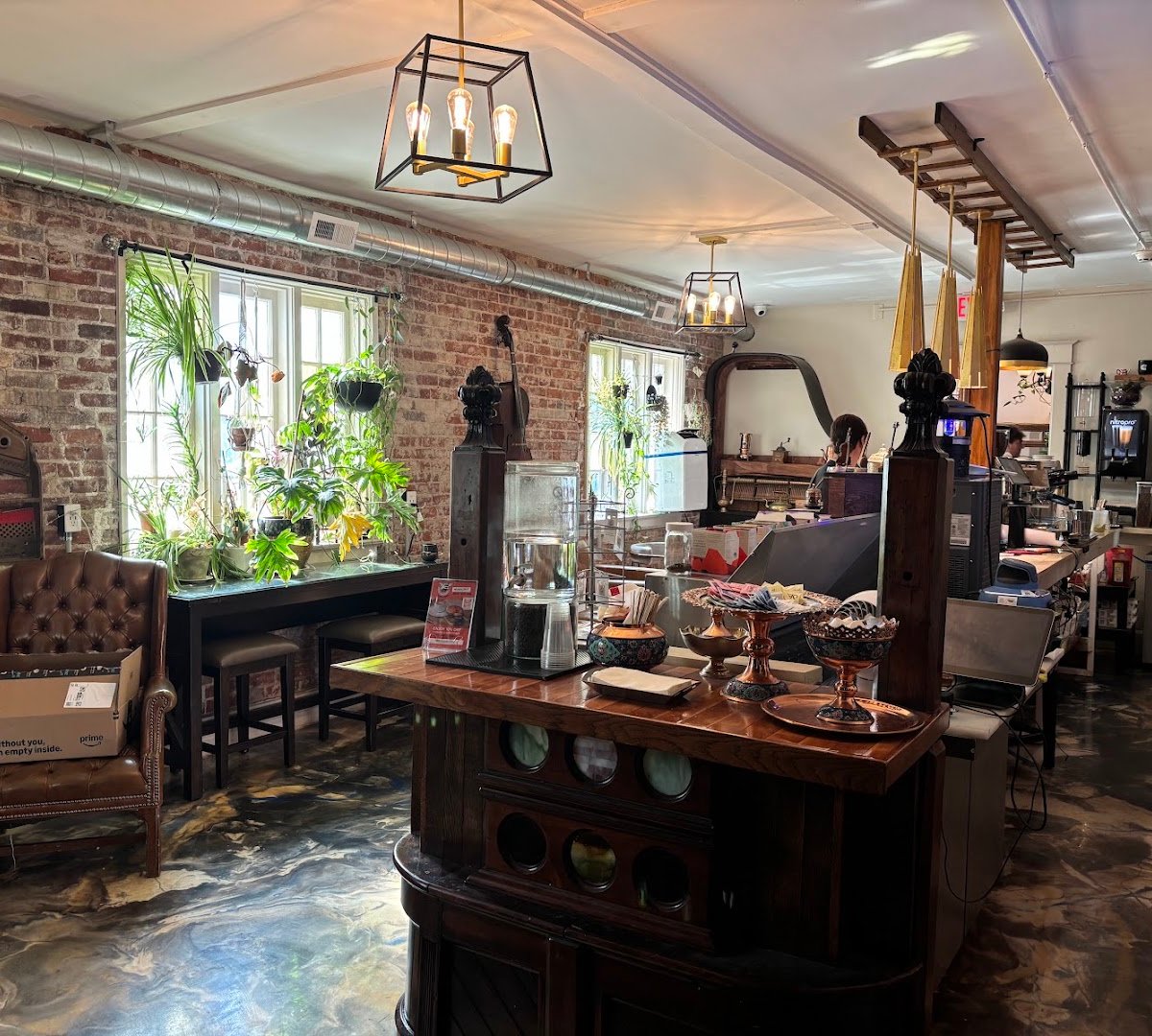 Interior of Red Door Cafe, specialty coffee shop in Indianapolis