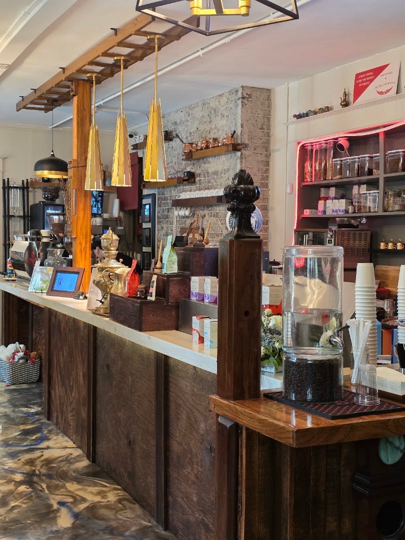 Interior of Red Door Cafe, specialty coffee shop in Indianapolis
