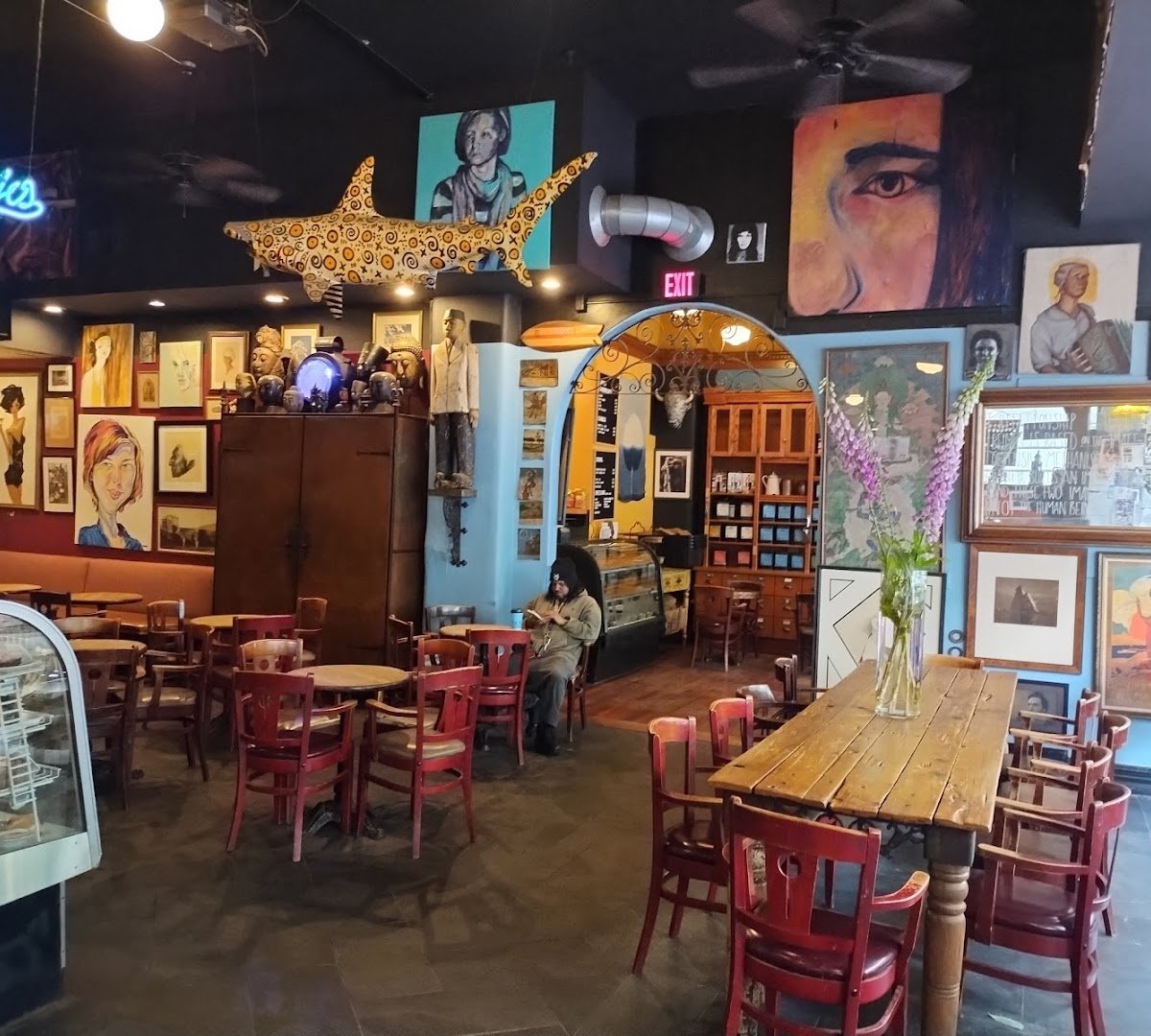 Interior of Java's Cafe, specialty coffee shop in Rochester