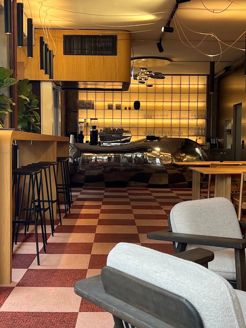 Interior of OKO, specialty coffee shop in Zurich