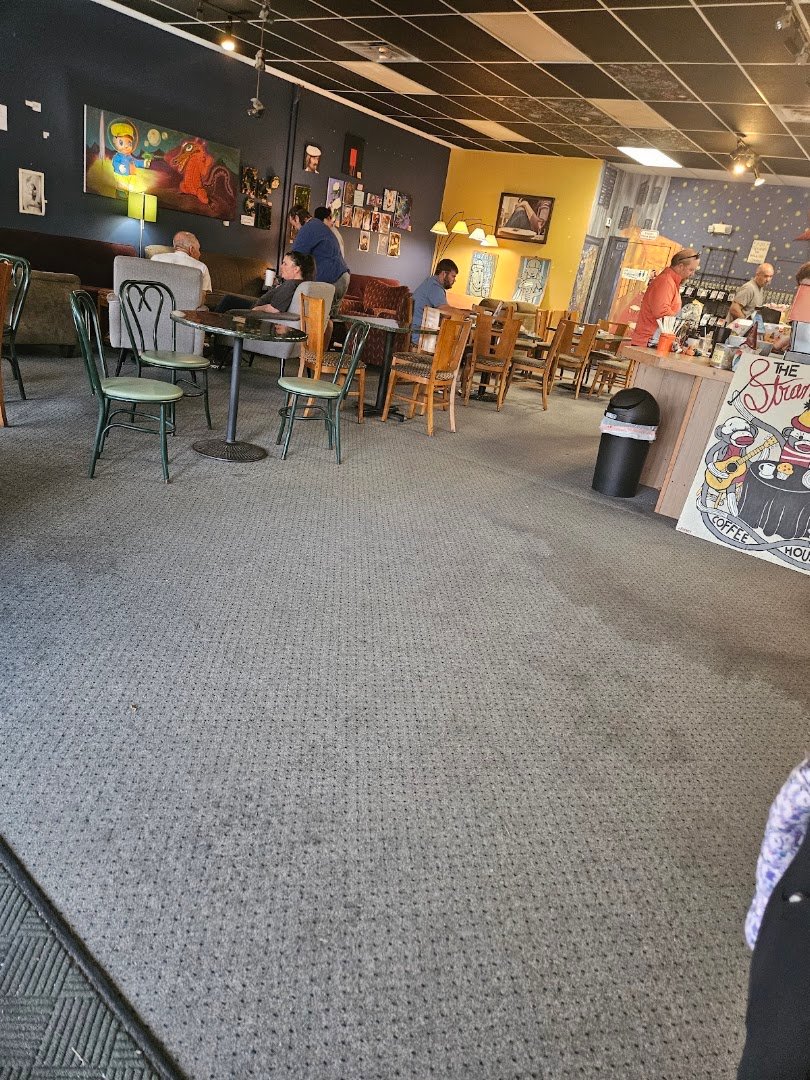 Interior of Strange Brew, specialty coffee shop in Indianapolis