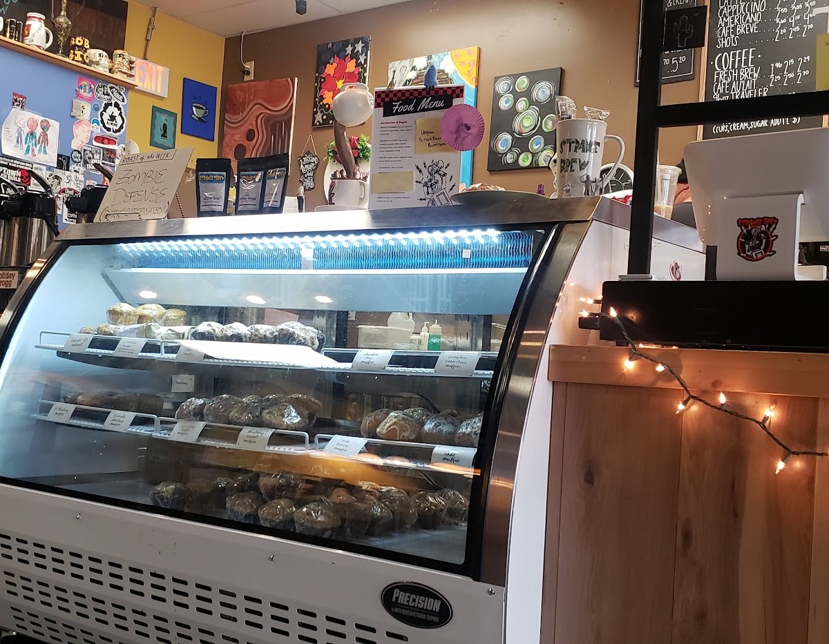 Interior of Strange Brew, specialty coffee shop in Indianapolis