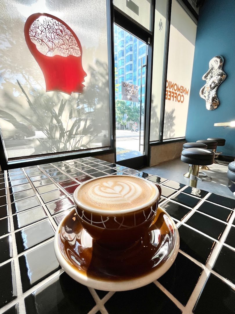Coffee at Mnemonic Coffee, specialty coffee shop in San Diego