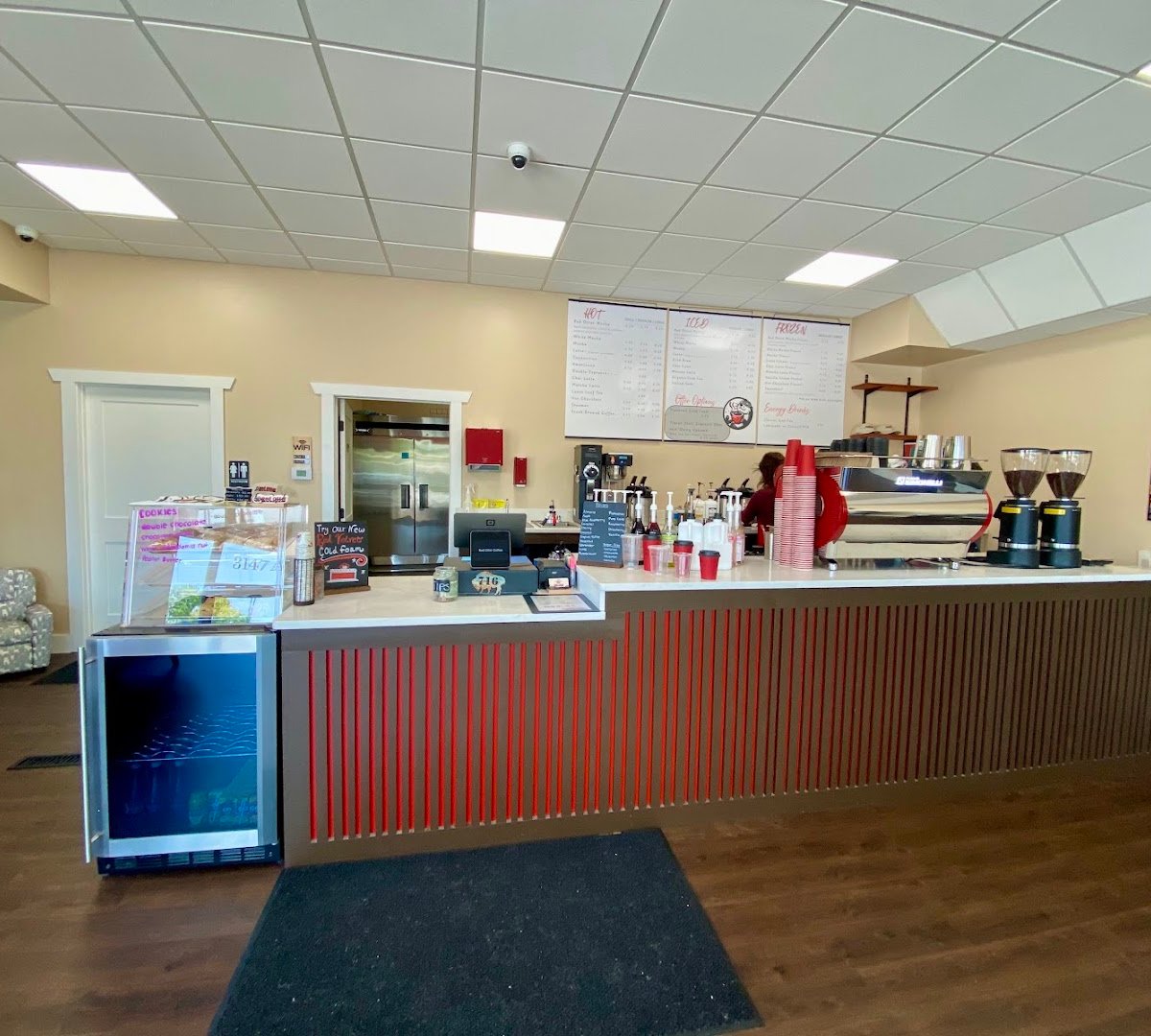Interior of Red Otter Coffee, specialty coffee shop in Buffalo
