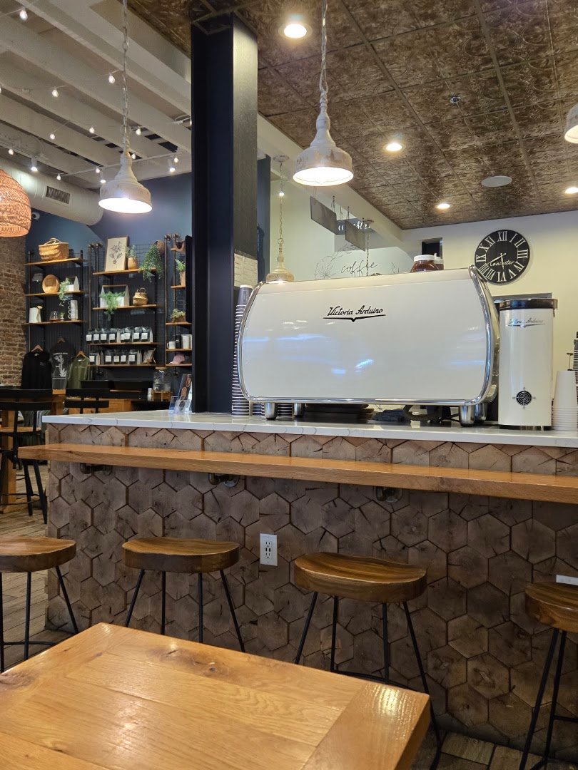 Interior of New Holland Coffee Company, specialty coffee shop in Lancaster