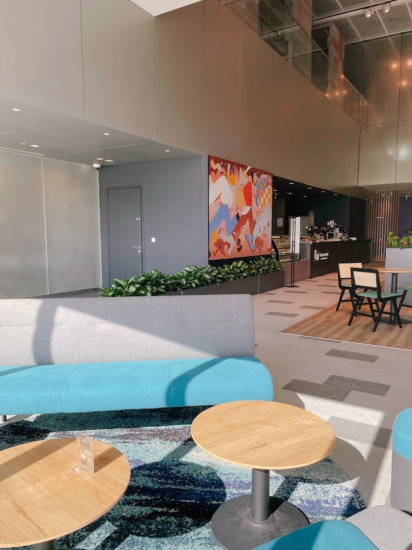 Interior of Foreword Coffee @ Mediacorp, specialty coffee shop in Singapore
