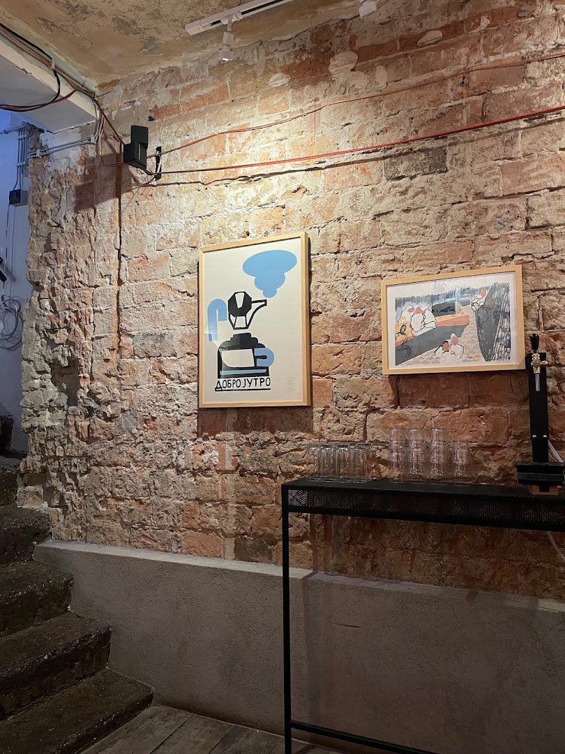 Interior of D59B, specialty coffee shop in Belgrade