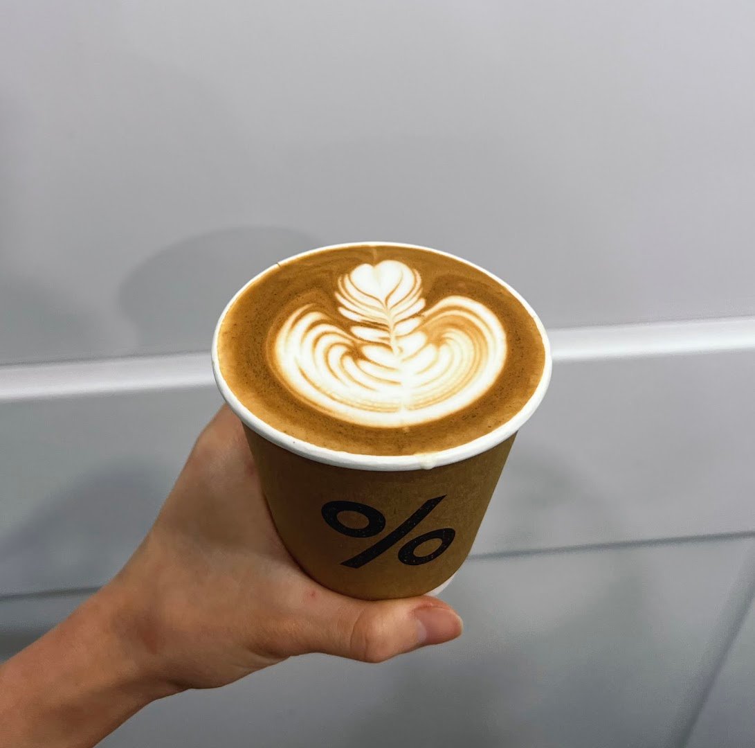 Coffee at % Arabica Toronto Sherway Gardens, specialty coffee shop in Toronto