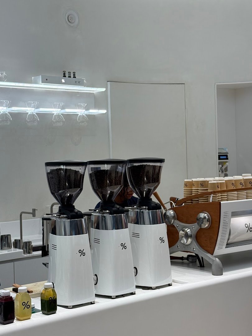 Interior of % Arabica Toronto Sherway Gardens, specialty coffee shop in Toronto