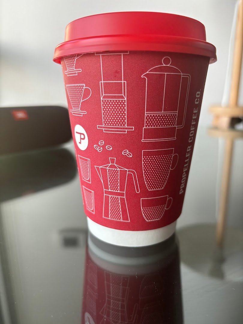 Coffee at Propeller Coffee Co., specialty coffee shop in Toronto