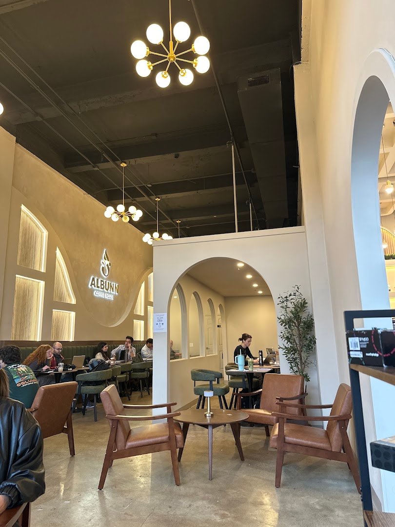 Interior of Albunn Coffee House, specialty coffee shop in Rochester