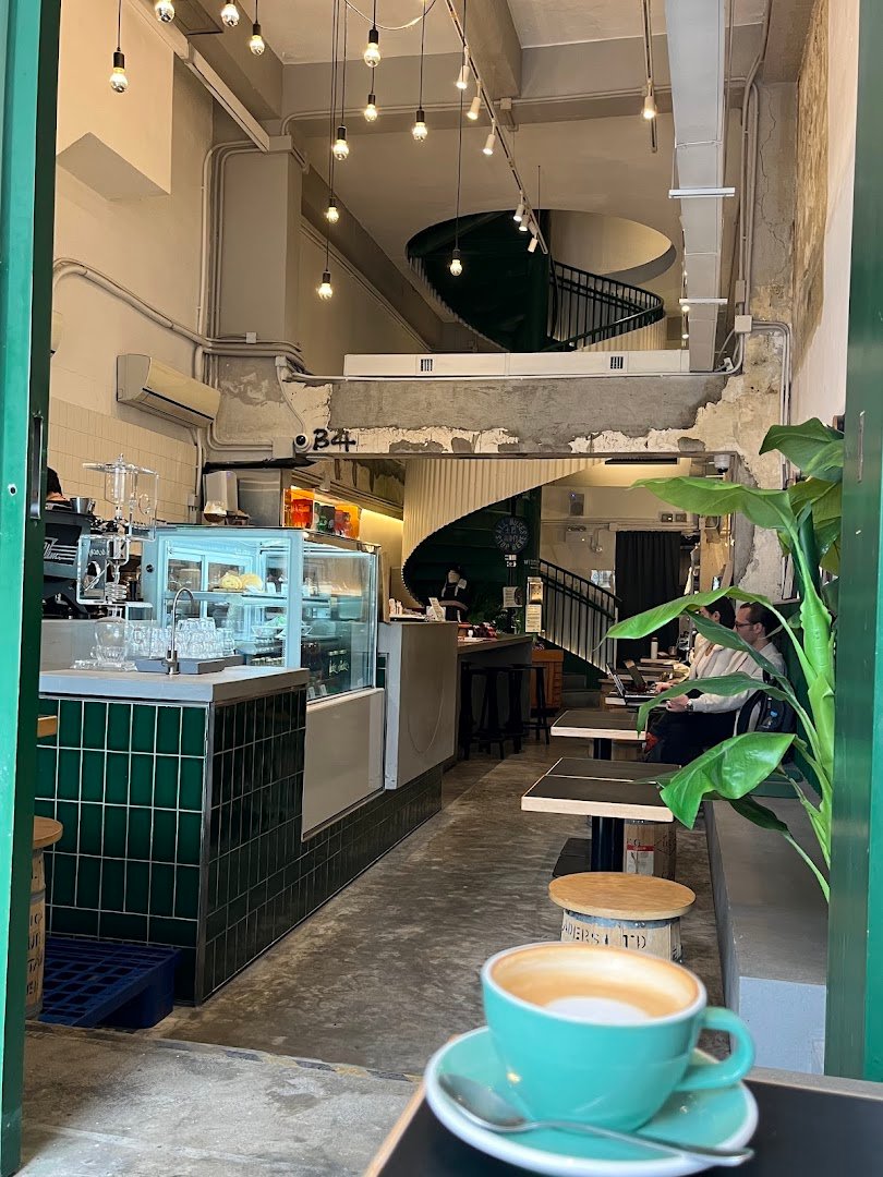 Interior of Colour Brown x GO.ON Space, specialty coffee shop in Hong Kong