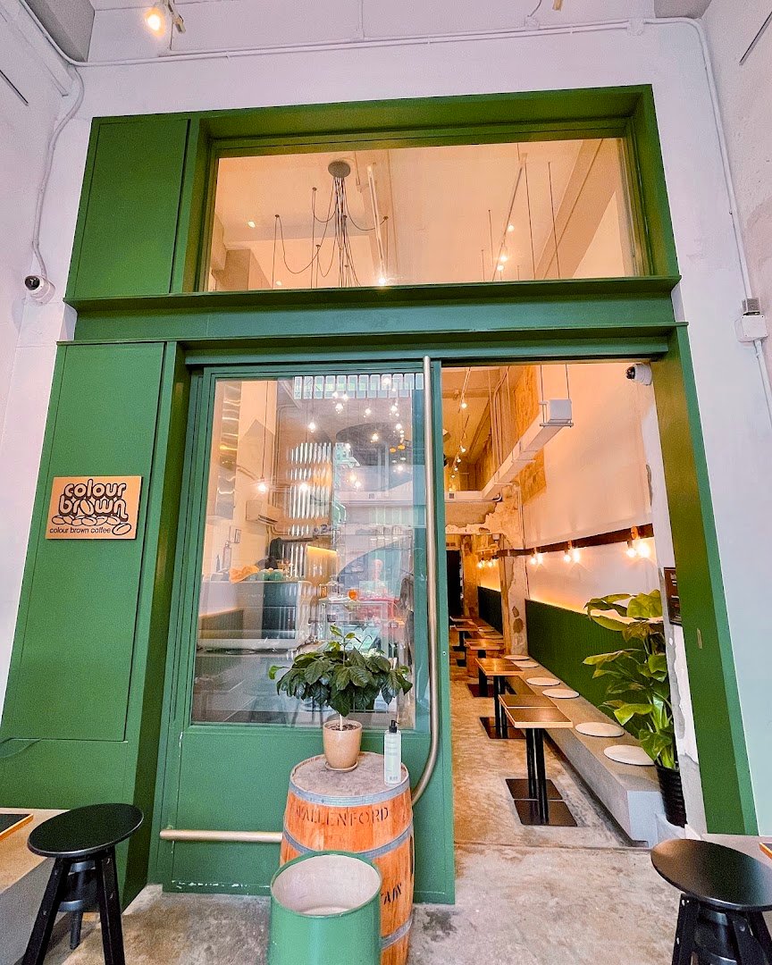 Storefront of Colour Brown x GO.ON Space, specialty coffee shop in Hong Kong