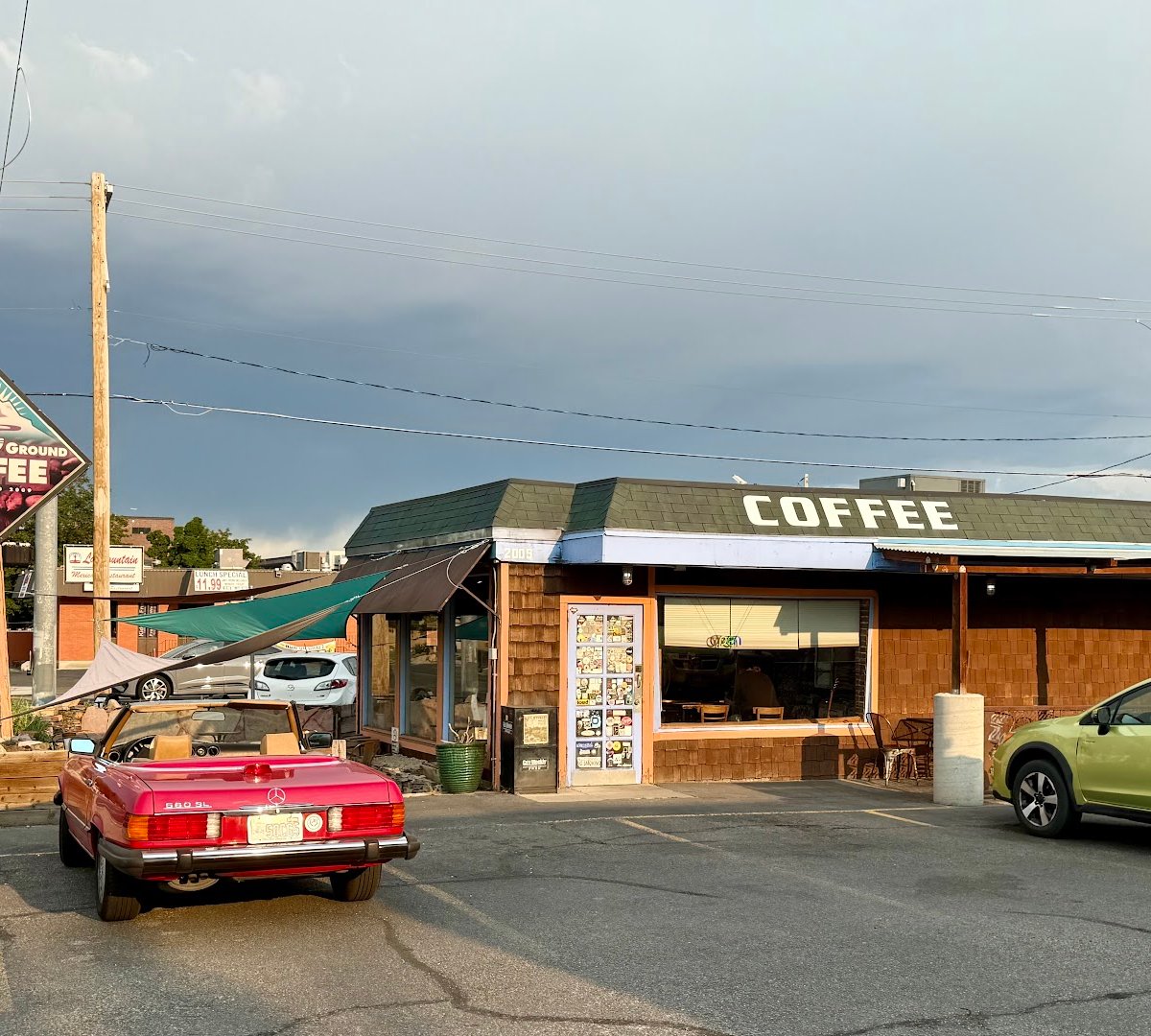 Storefront of Higher Ground Coffee, specialty coffee shop in Salt Lake City