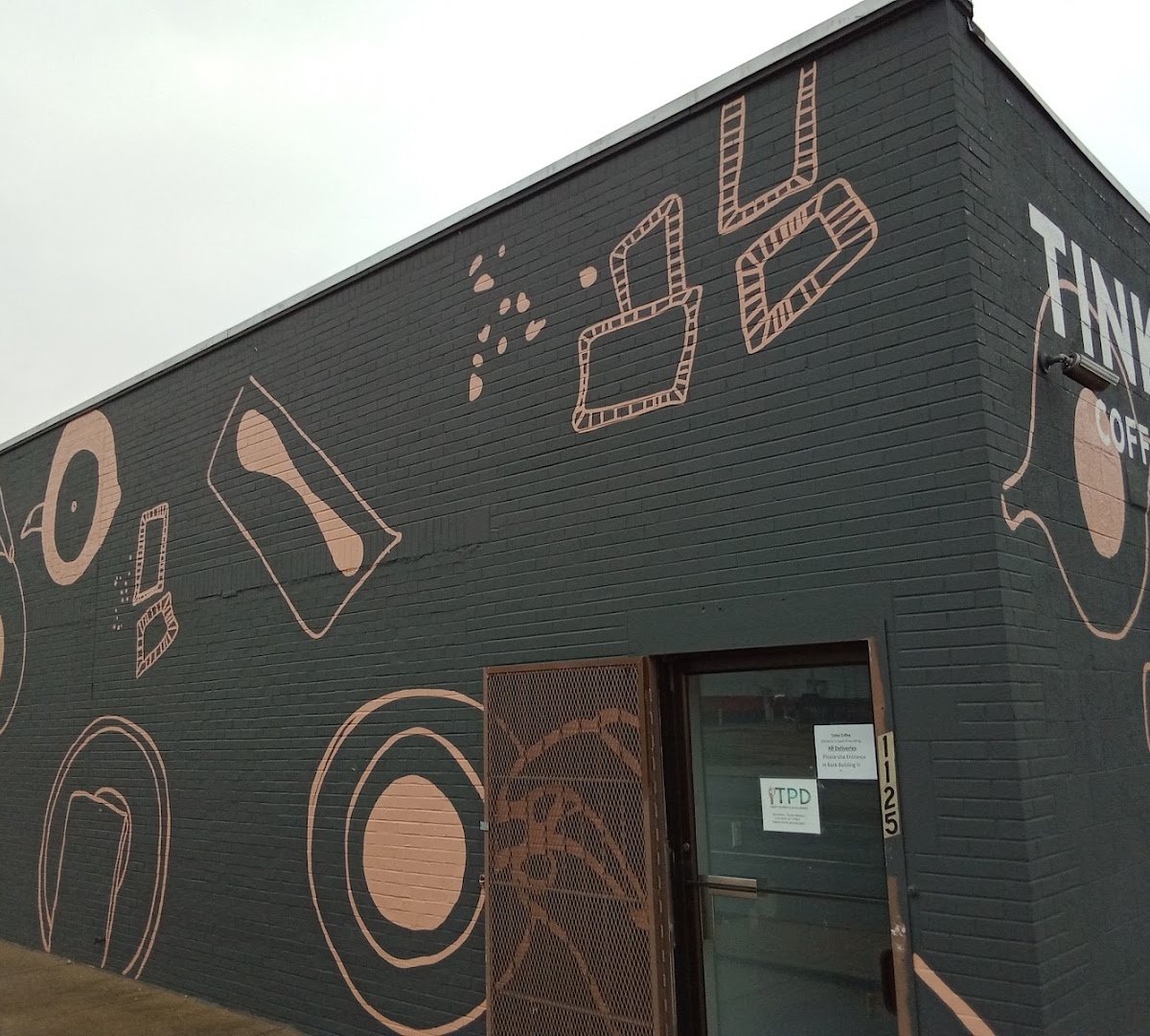 Storefront of Tinker Coffee Co. Roastery, specialty coffee shop in Indianapolis