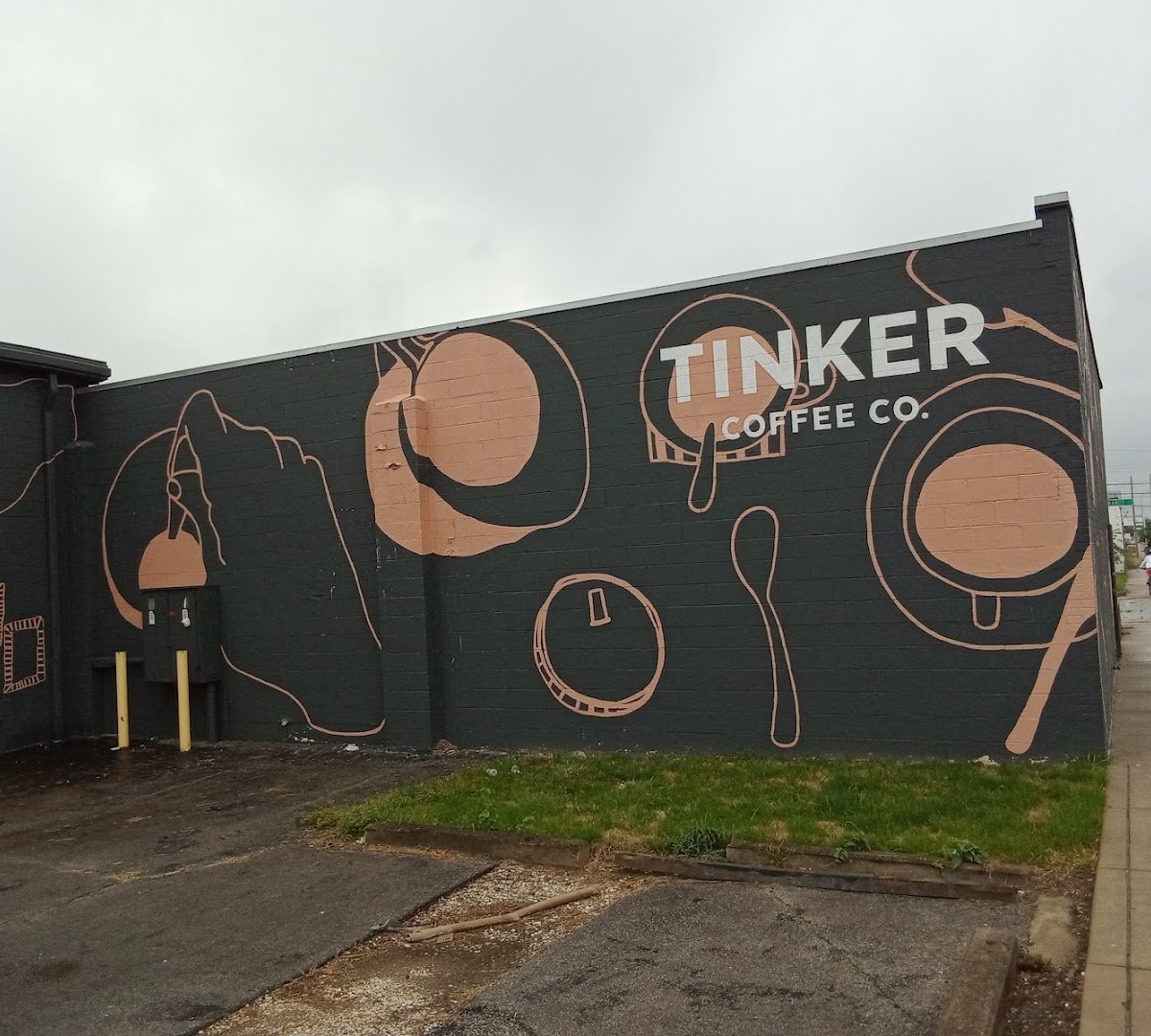 Storefront of Tinker Coffee Co. Roastery, specialty coffee shop in Indianapolis