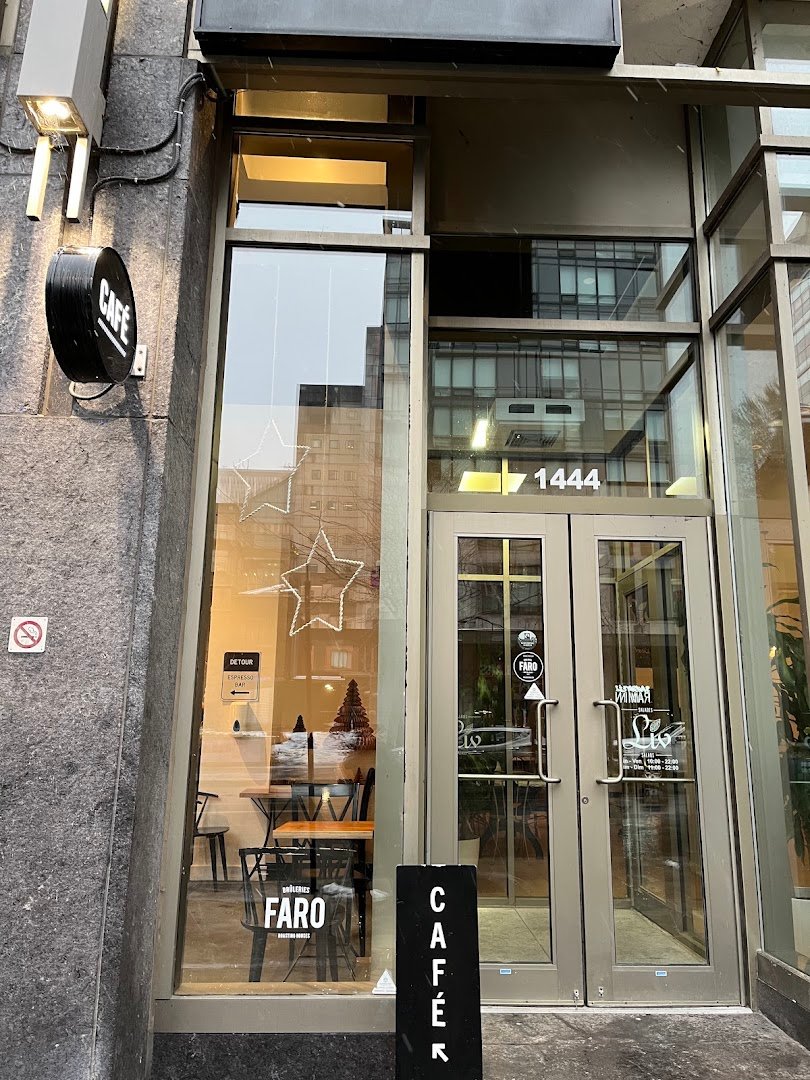 Storefront of Brûlerie FARO-Roasting House Montréal, specialty coffee shop in Montreal