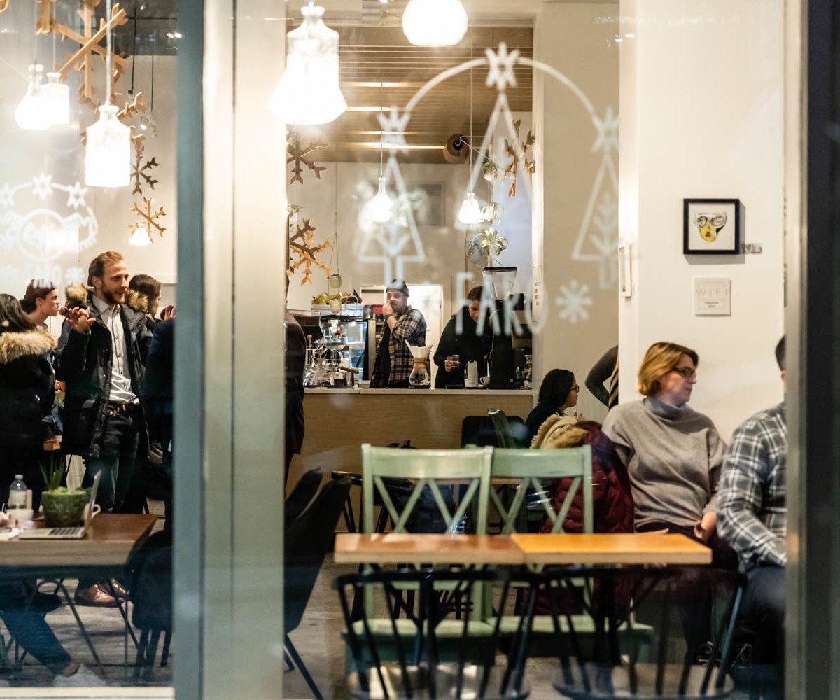 Interior of Brûlerie FARO-Roasting House Montréal, specialty coffee shop in Montreal